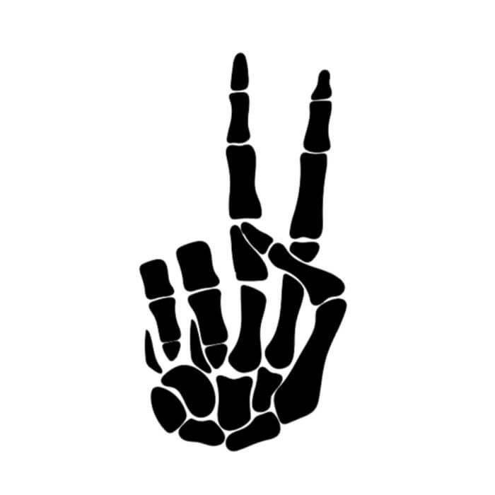 Skeleton Peace Sign Vinyl Car Decal Vinyl Chaos Design Co.