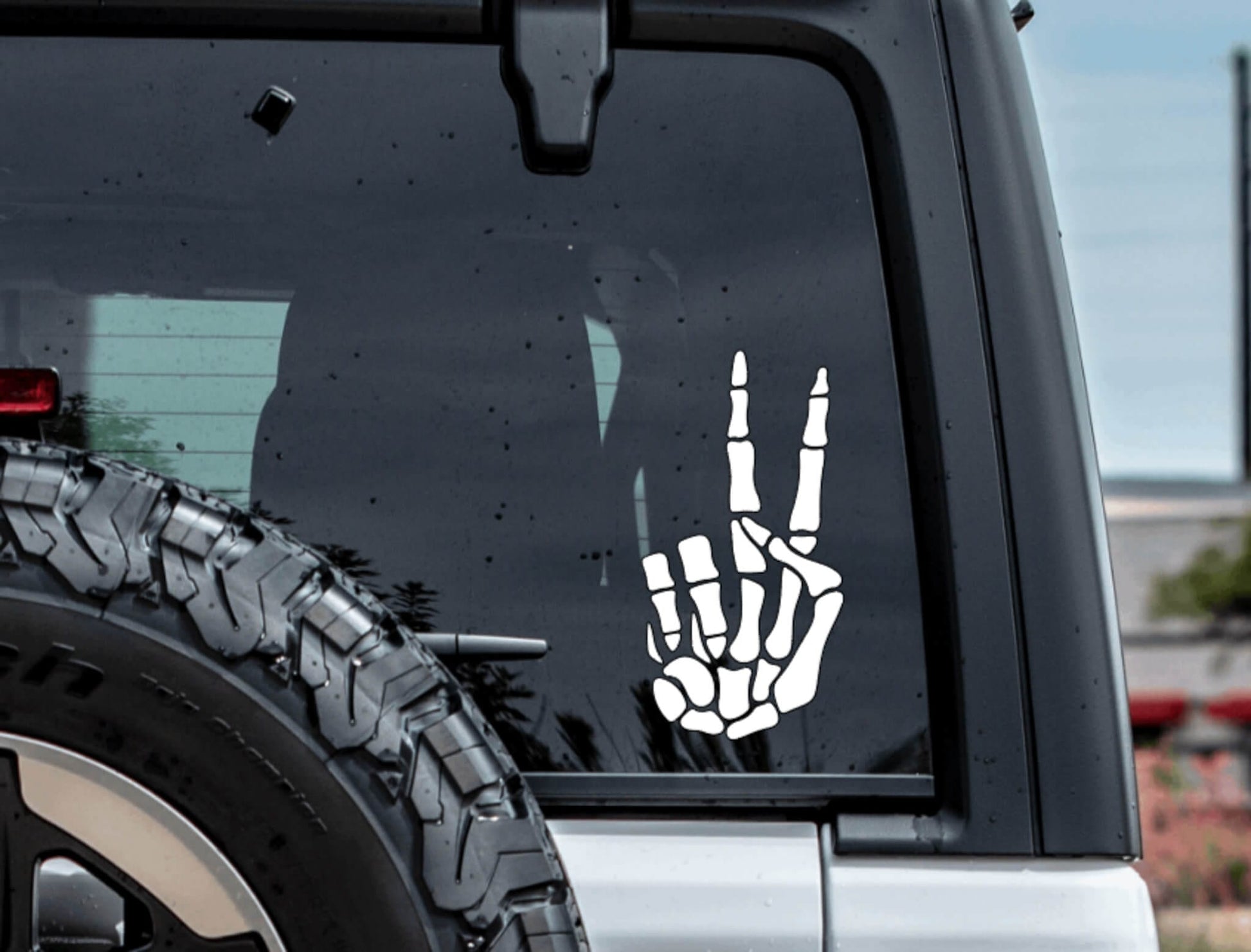 Skeleton Peace Sign Vinyl Car Decal Vinyl Chaos Design Co.