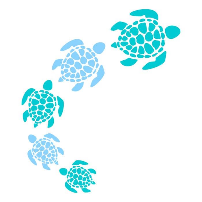 Swimming Turtles Vinyl Car Decal Vinyl Chaos Design Co.