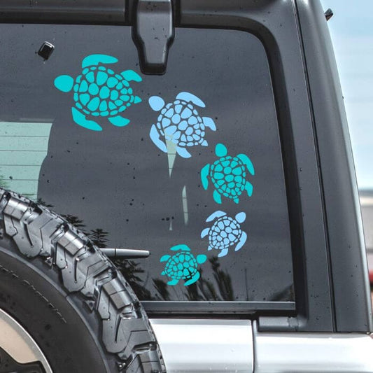 Swimming Turtles Vinyl Car Decal Vinyl Chaos Design Co.