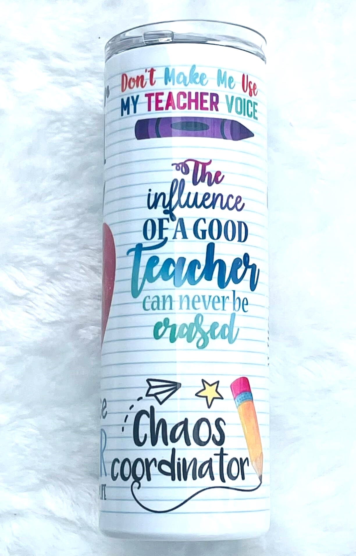 Teacher Fuel 20oz Skinny | Custom Tumbler Vinyl Chaos Design Co.