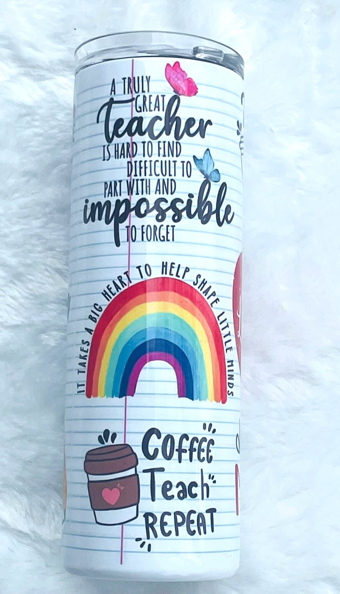 Teacher Fuel 20oz Skinny | Custom Tumbler Vinyl Chaos Design Co.