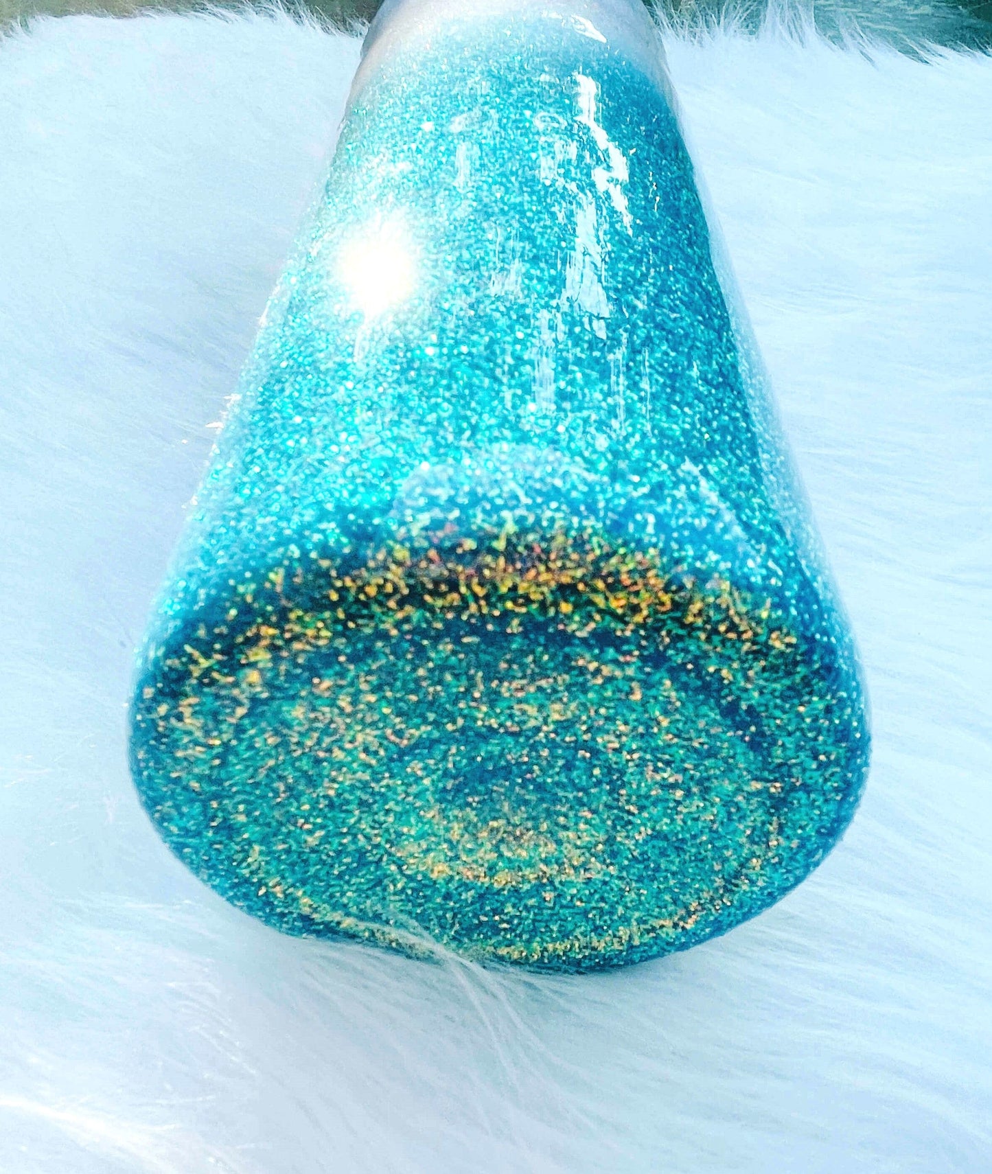 White and Blue Ombre Glitter Tumbler | Personalized Tumblers Vinyl Chaos Design Co.