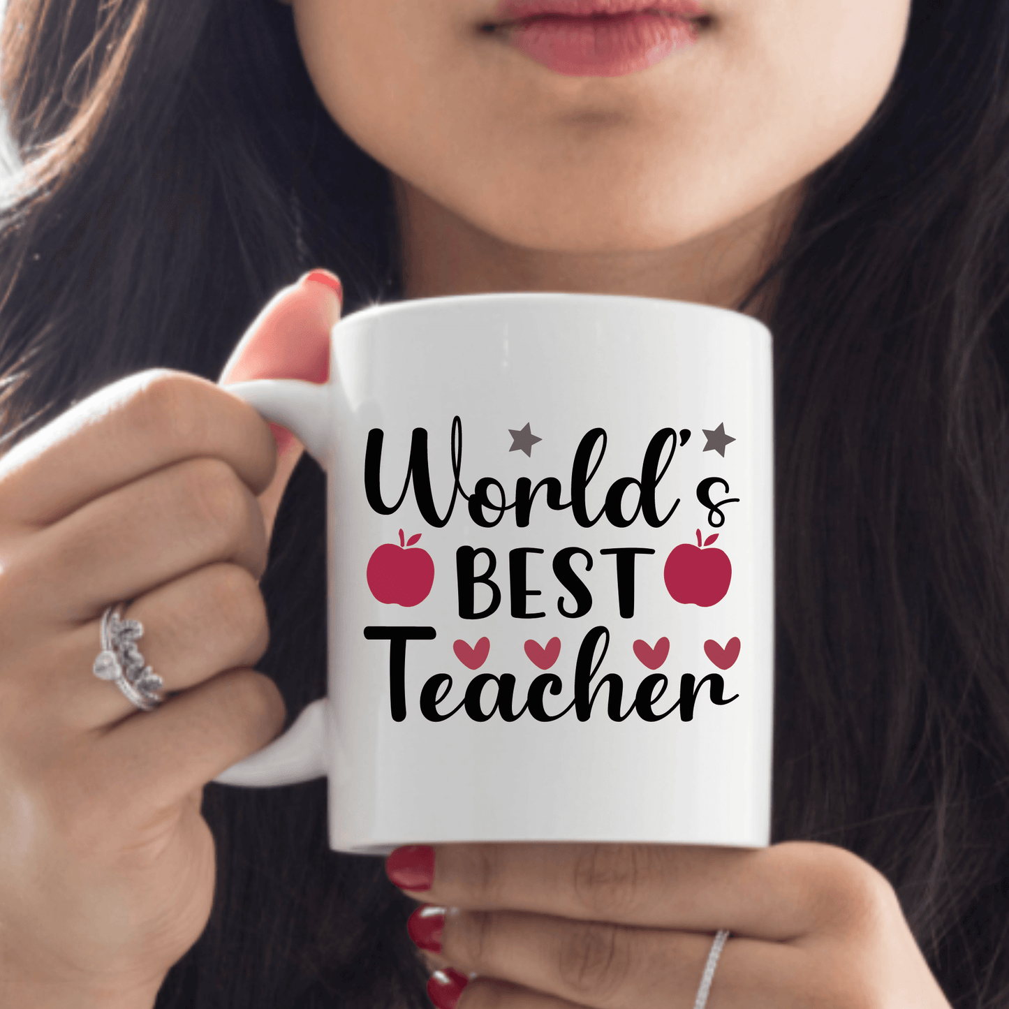 World's Best Teacher Coffee Mug | 15oz Ceramic Coffee Cup Vinyl Chaos Design Co.