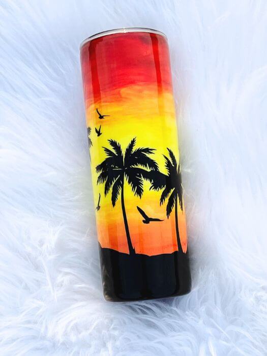 Sunset Beach Tumbler - Personalized Tumbler