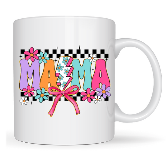 Mama Retro Checkered Coffee Mug