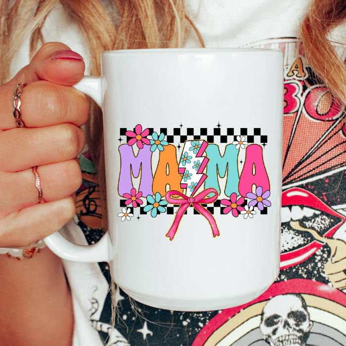 Mama Retro Checkered Mug