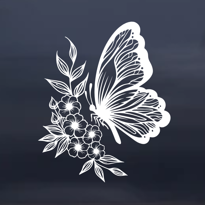 Flower Butterfly Car Decal