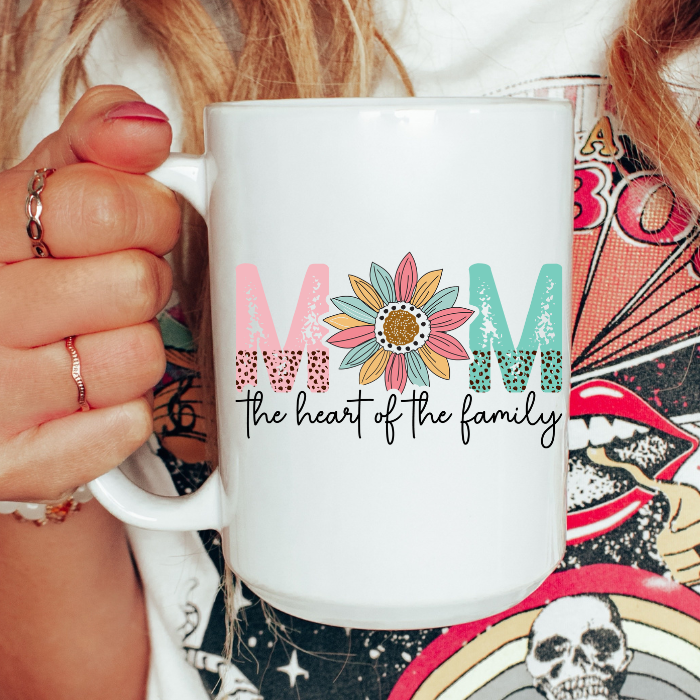 Mom The Heart of The Family Mug