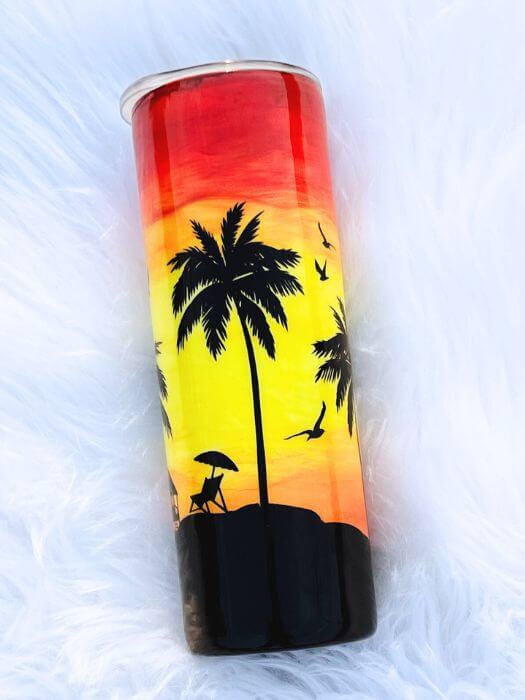 Sunset Beach Tumbler - Personalized Tumbler