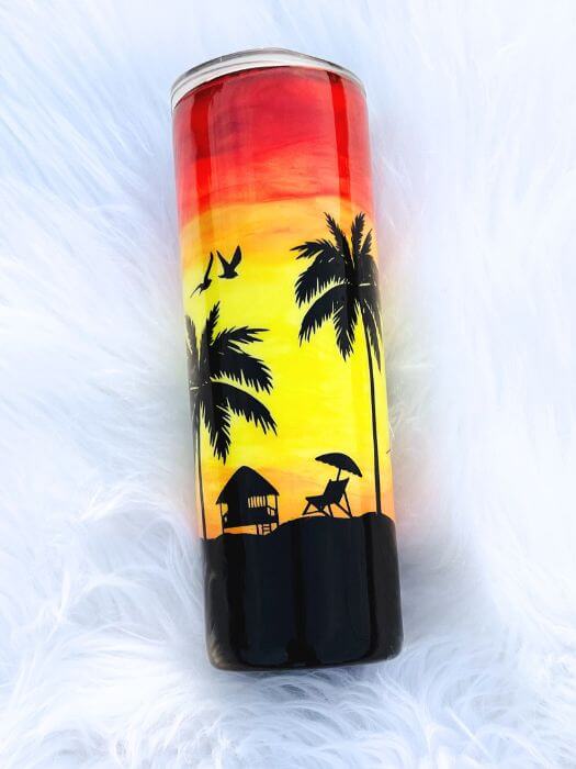Sunset Beach Tumbler - Personalized Tumbler