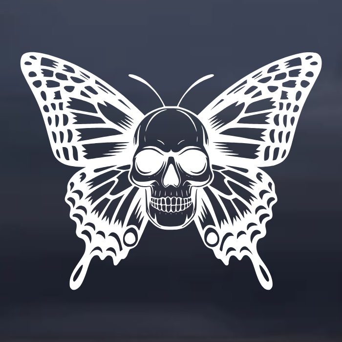 Skull Butterfly Gothic Decal