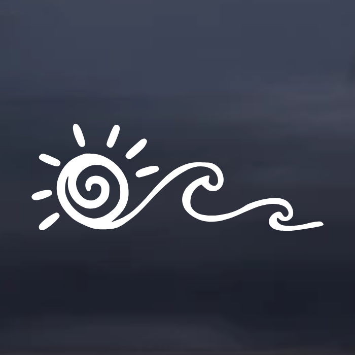 Sun an Ocean Wave Aesthetic Car Decal
