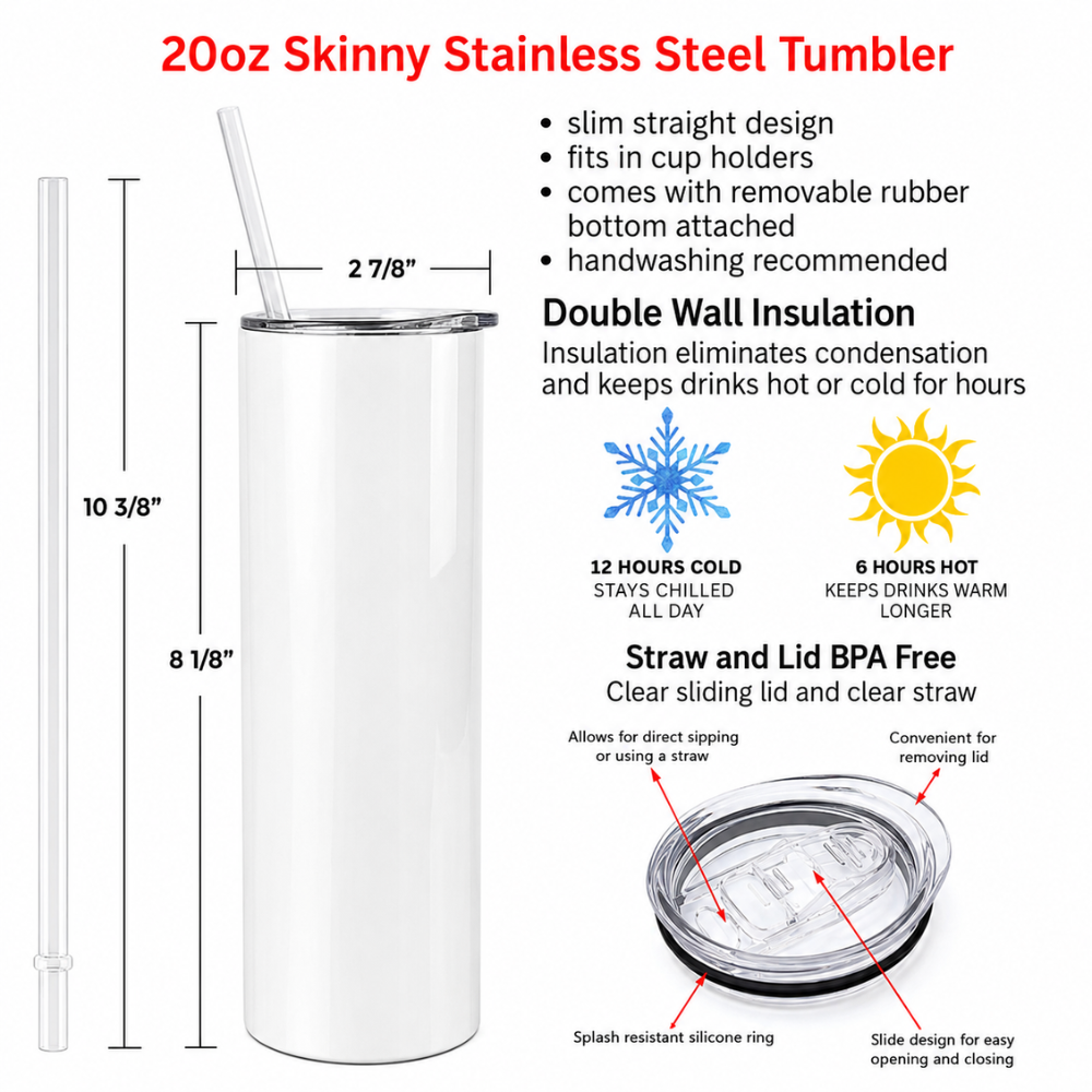 20oz Stainless Steel Tumbler Details