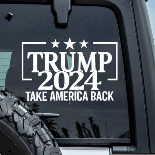 Trump 2024 Take America Back Car Decal - Window Decal