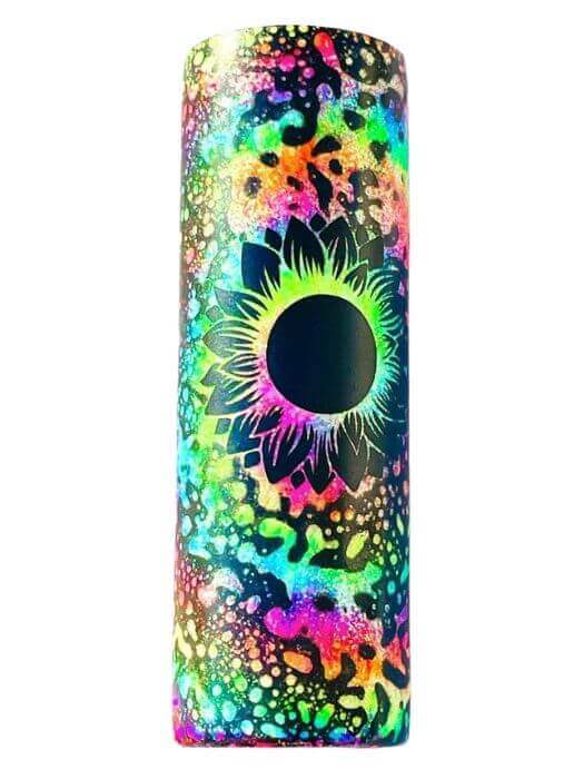 30oz Skinny Neon Tie Dye Powerwash Glitter Tumbler - Ready To Ship Vinyl Chaos Design Co.