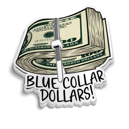 Blue Collar Dollar Sticker - Hard Hat Stickers