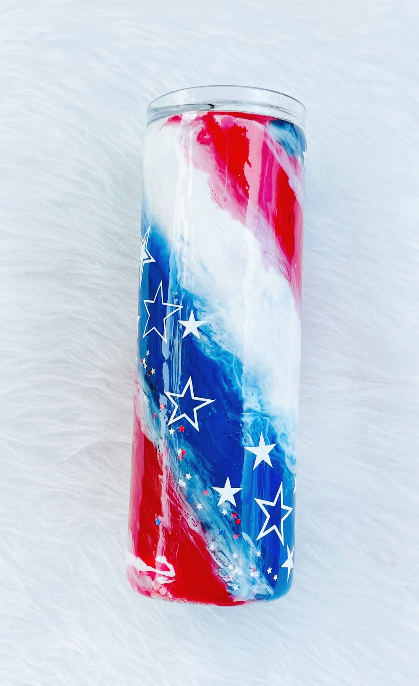 American Flag Milky Way Glitter Tumbler | Personalized Tumblers Vinyl Chaos Design Co.