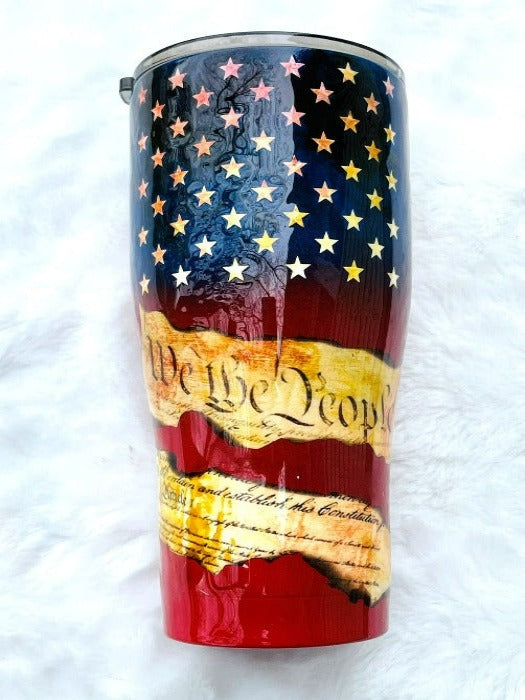 American Flag We The People Tumbler | Personalized Tumblers Vinyl Chaos Design Co.
