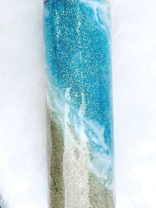 Beach Glitter Tumbler - Ready to Ship 30oz Skinny Vinyl Chaos Design Co.