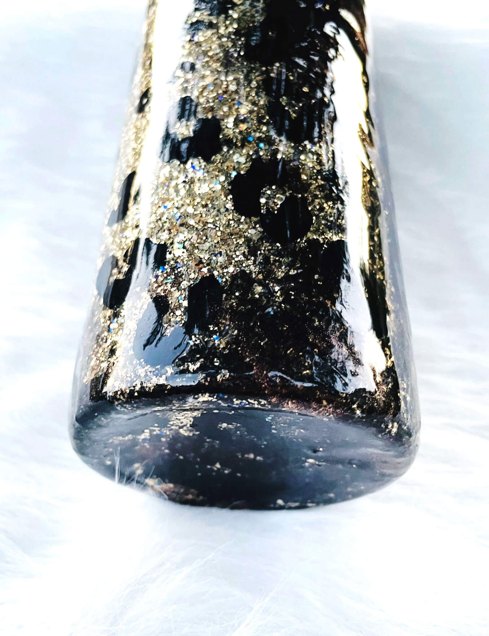 Black and Gold Leopard Marble Glitter Tumbler | Personalized Tumblers Vinyl Chaos Design Co.