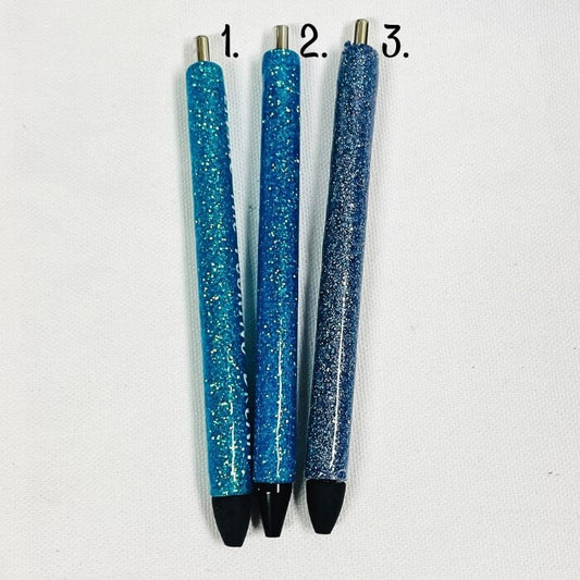 Blue Glitter Pens | Epoxy Pens Vinyl Chaos Design Co.