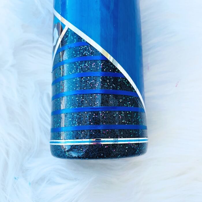 Blue Leopard Glitter Tumbler | Personalized Tumblers Vinyl Chaos Design Co.