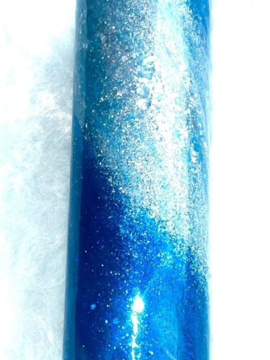 Blue and Silver Milkway Stainless Steel Glitter Tumbler | Personalized Tumblers Vinyl Chaos Design Co.