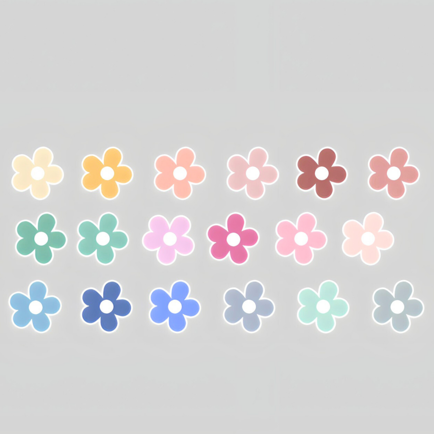 Mini Boho Flower Stickers - Flower Sticker Pack 18 PC