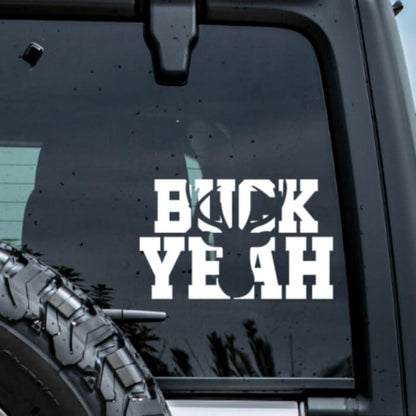 Mounted Deer Head w/ Rifles Car Decal | Hunting Decals Mounted Deer Head w/ Rifles Car Decal | Hunting Decals