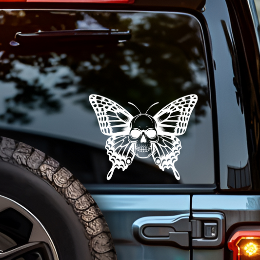 Skull Butterfly Car Decal