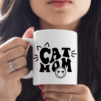 Cat Mom Coffee Mug | Custom Mugs Vinyl Chaos Design Co.