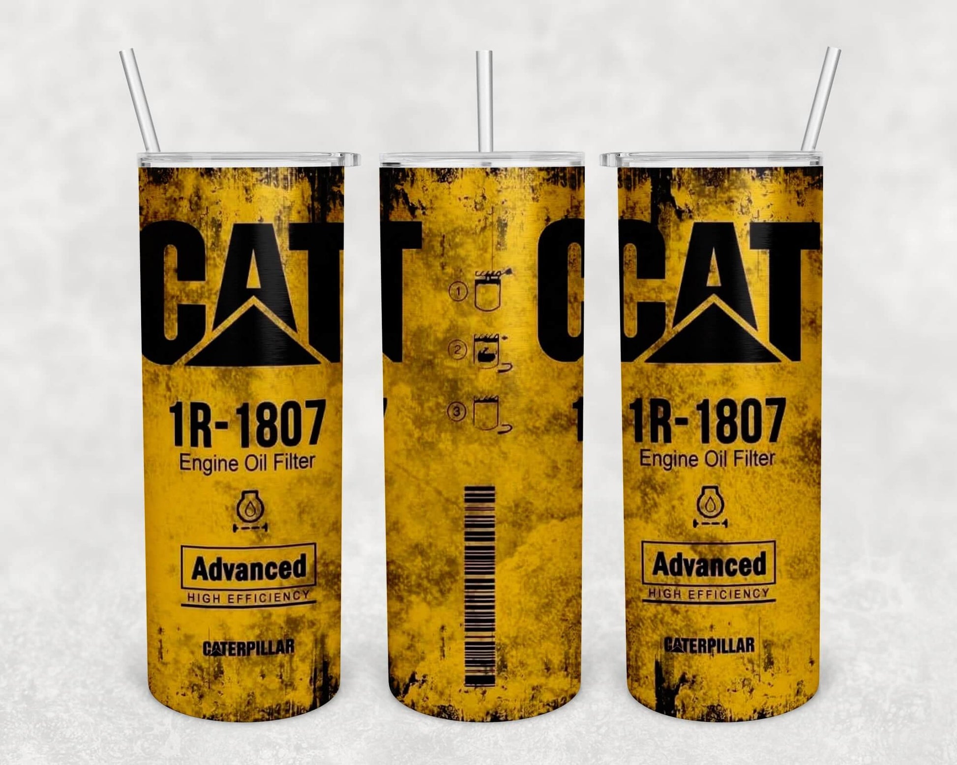 Caterpillar Oil Filter Tumbler | Custom Sublimation Tumbler Vinyl Chaos Design Co.