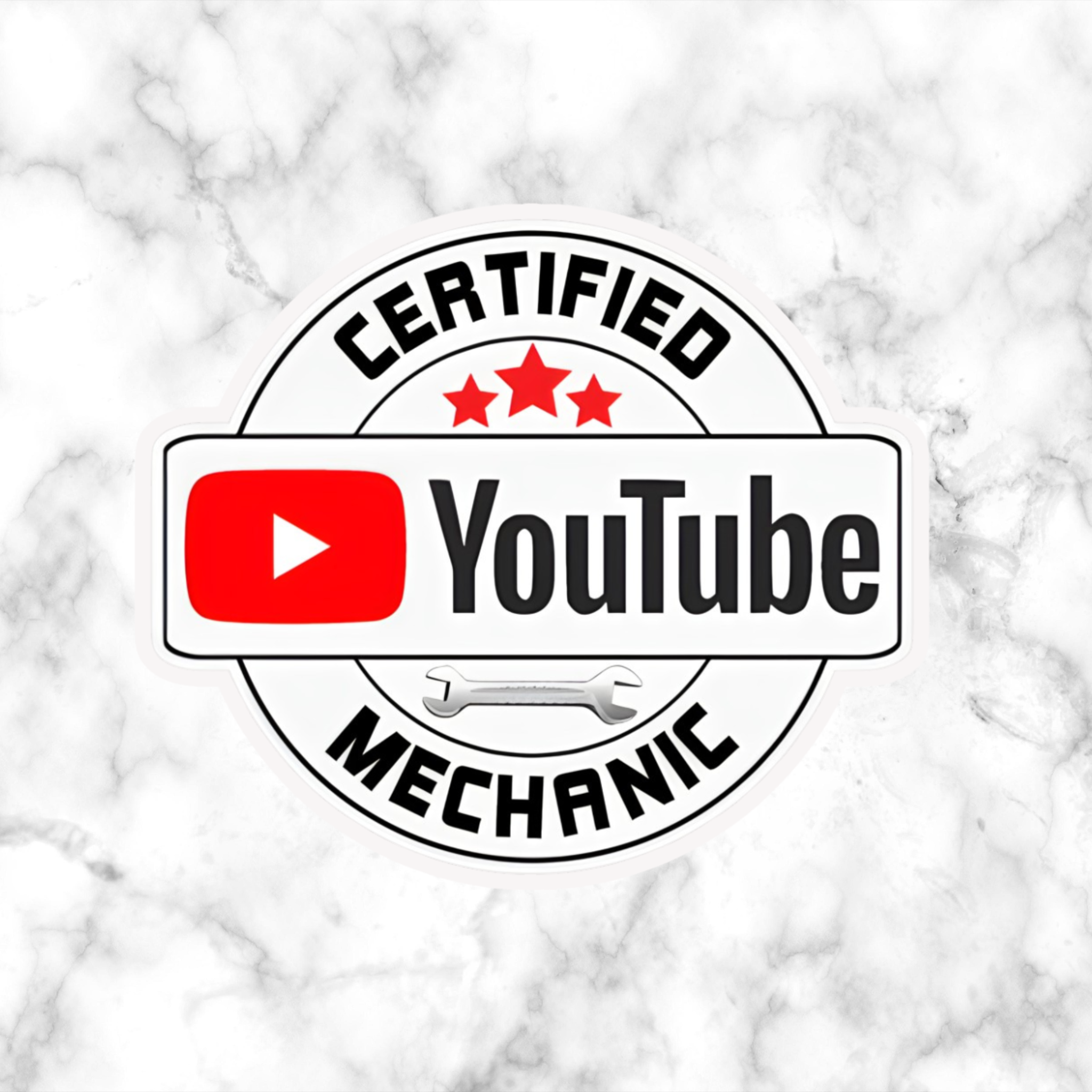 Certified YouTube Mechanic Sticker - Hard Hat Stickers – Vinyl Chaos ...