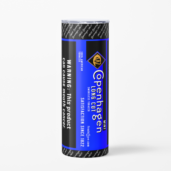 Openhagen mint long cut tobacco product packaging on a white background