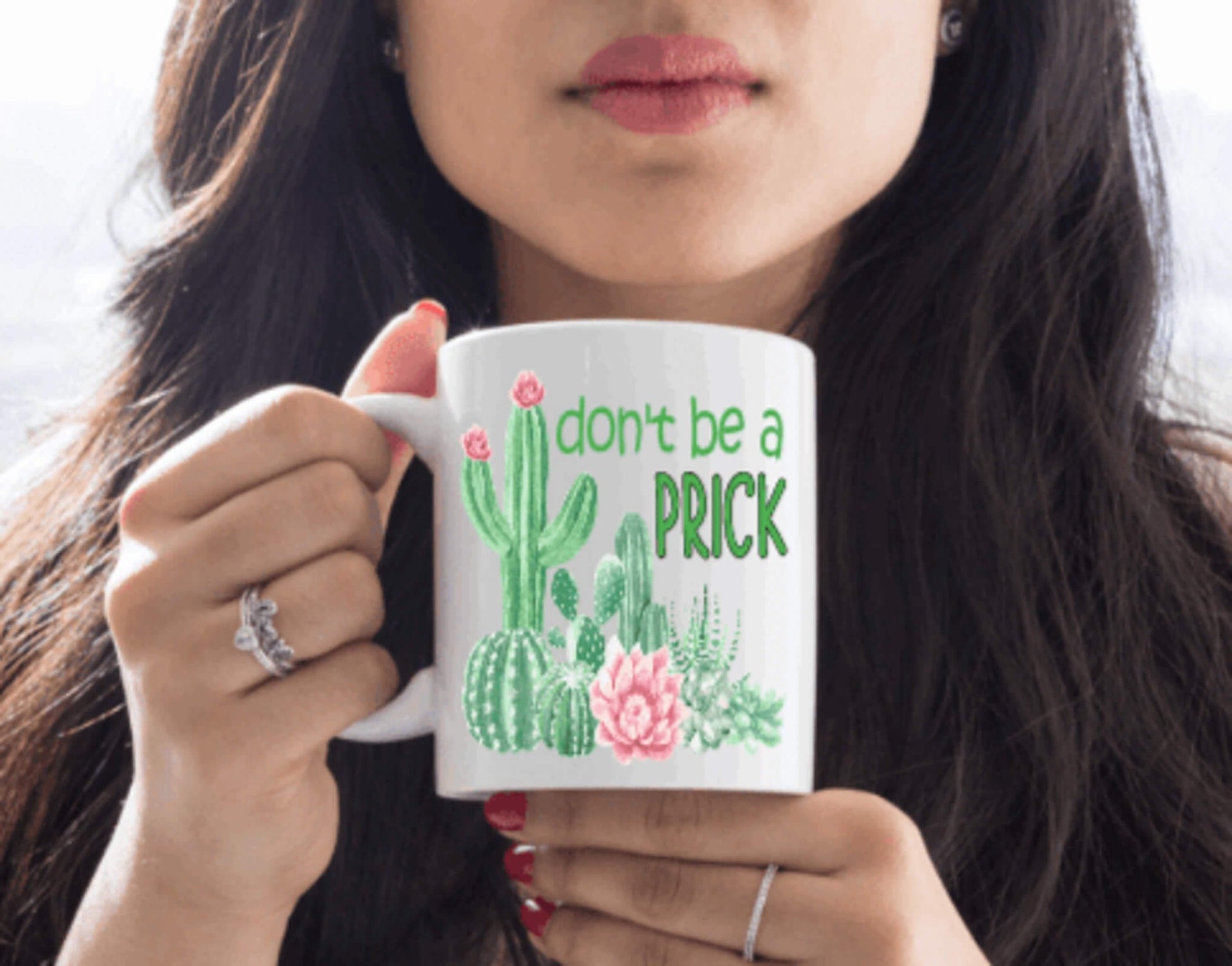 Don't Be A Prick Cactus Coffee Mug | Custom Mugs Vinyl Chaos Design Co.