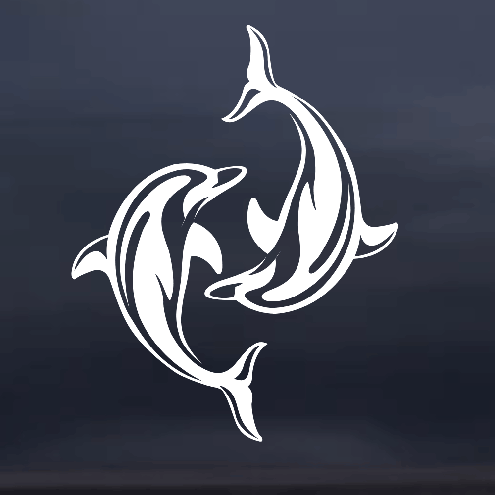 Double Dolphin Vinyl Decal
