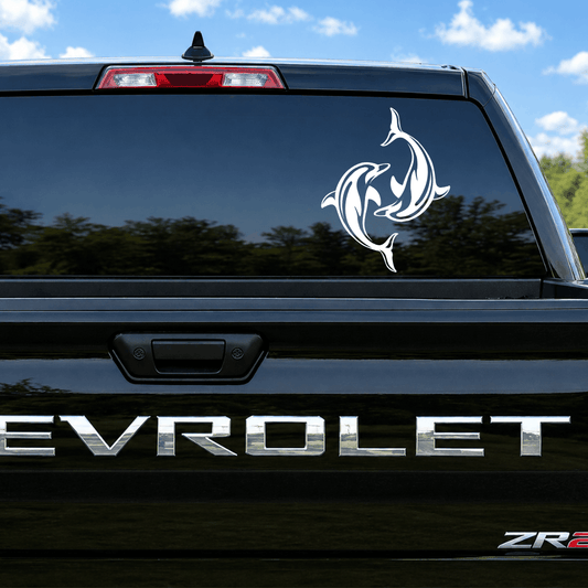 Double Dolphin Car Decal