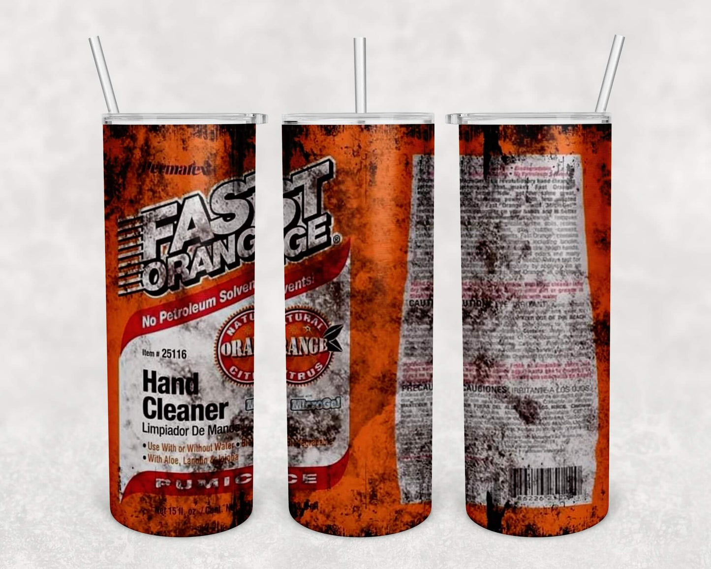 Fast Orange Hand Cleaner Tumbler | Custom Sublimation Tumbler Vinyl Chaos Design Co.