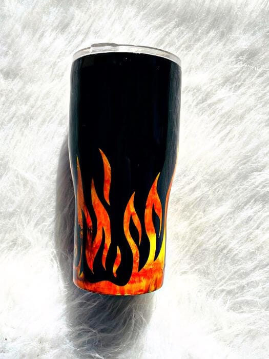 Firefighter Flame Tumbler | Personalized Tumblers Vinyl Chaos Design Co.