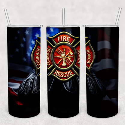 Fire rescue logo tumbler