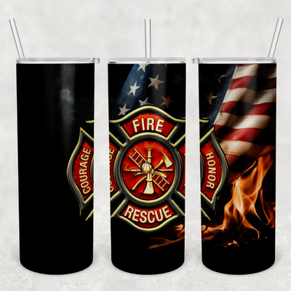 fireman flag tumbler