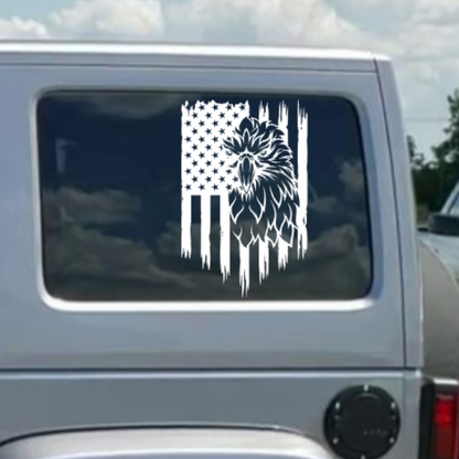 American Flag Eagle Decal