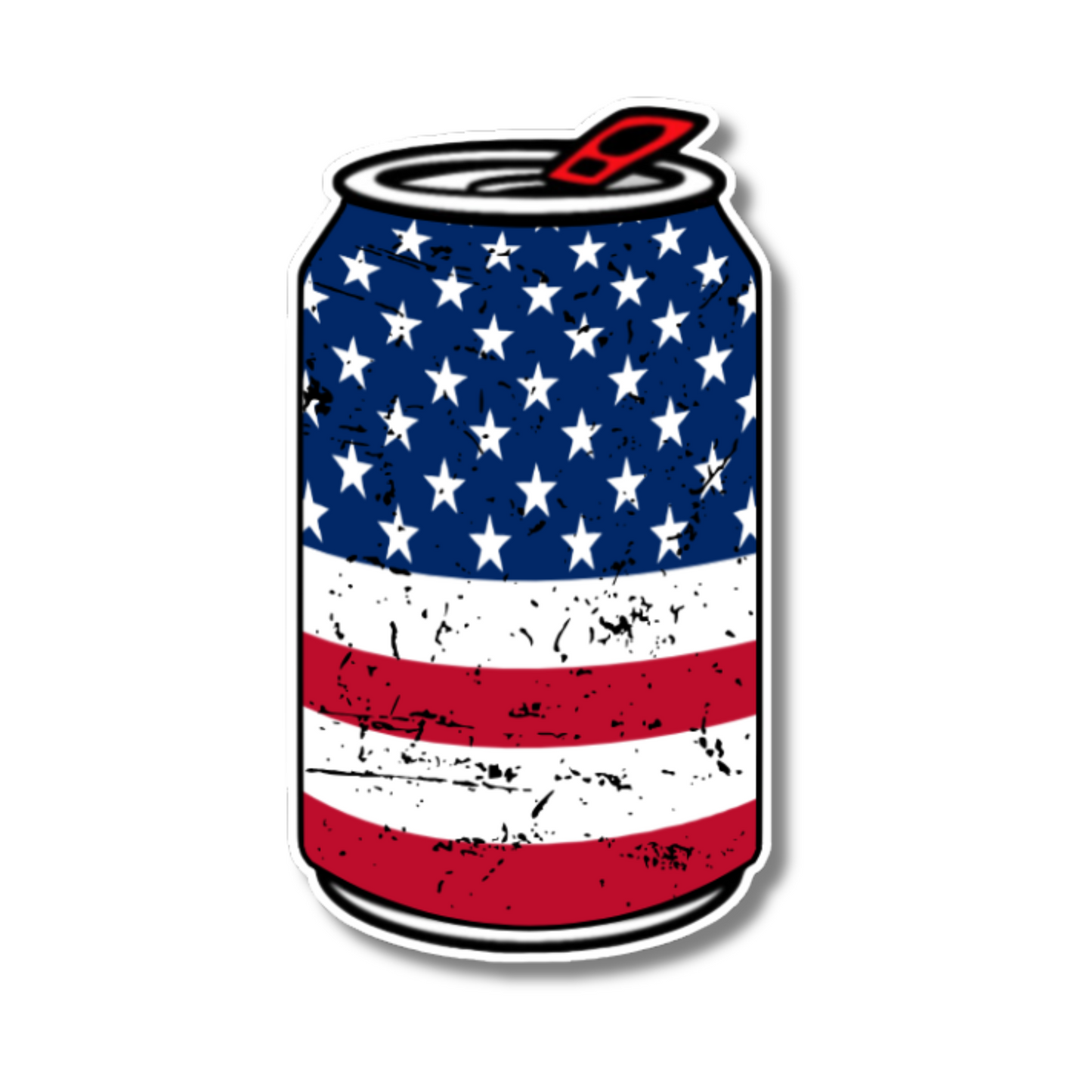 American Flag Can Sticker - Hard Hat Stickers