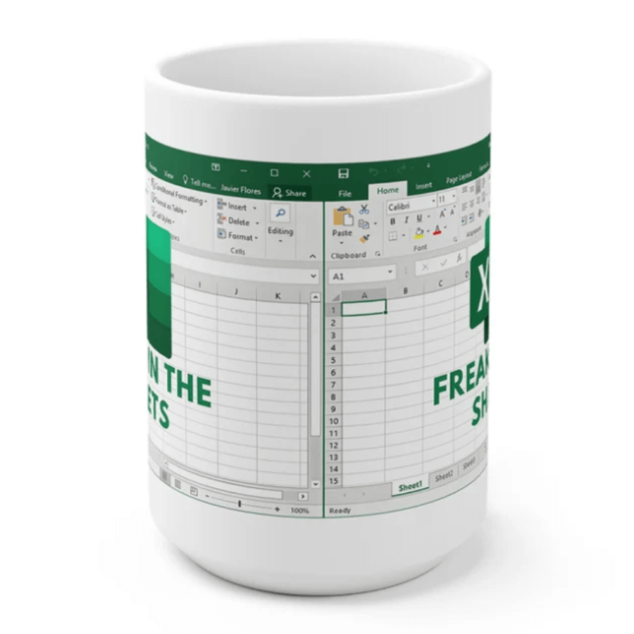 Freak In The Sheets Excel Coffee Mug | Custom Mugs Vinyl Chaos Design Co.