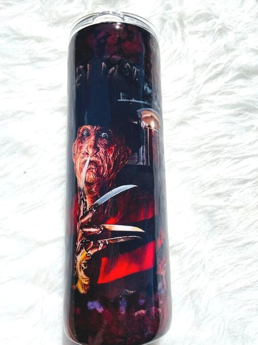 Freddy Krueger Tumbler | Friday the 13th Spooky Tumbler Vinyl Chaos Design Co.