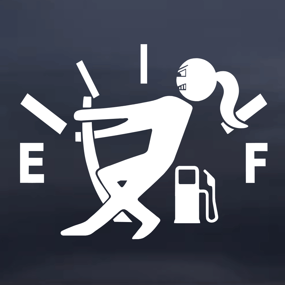 White stick figure with ponytail and safety goggles sitting on a chair with letters 'E' and 'F' on a dark background.