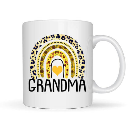 Grandma Yellow Boho Rainbow Coffee Mug | Custom Mugs Vinyl Chaos Design Co.