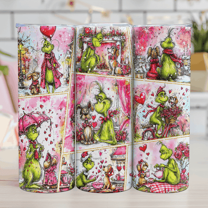 Valentine's Day Tumbler Grinch