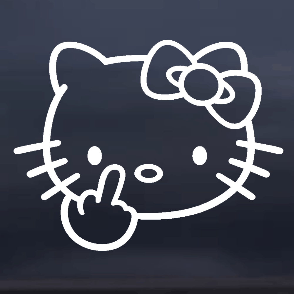Hello Kitty middle Finger Vinyl Decal